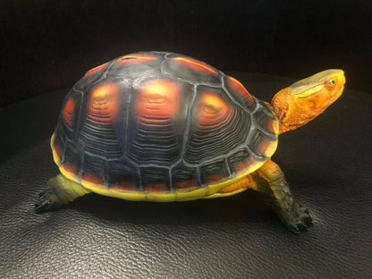 Life Size Golden Head Marginated box turtle Resin mini replica figurine model