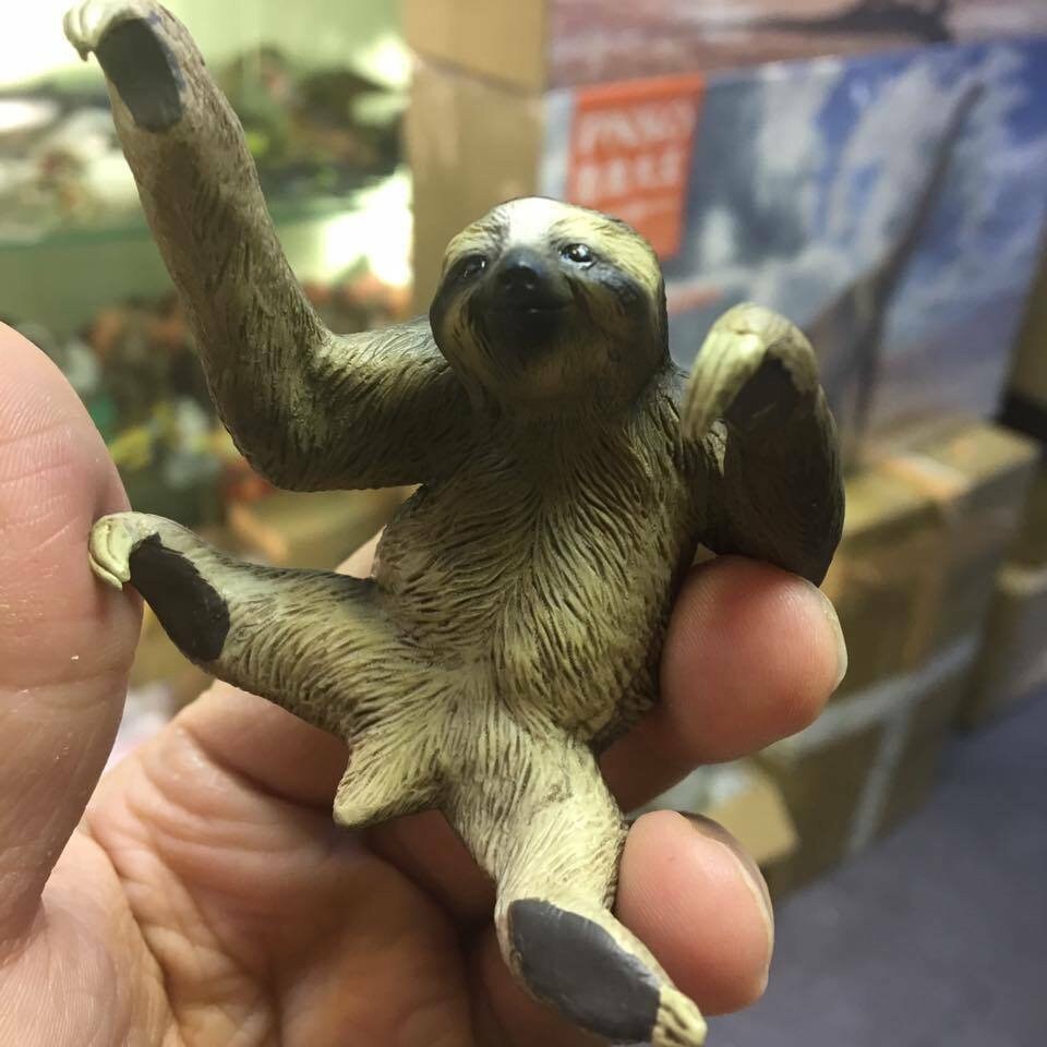 Three toed sloth animal Resin Mini Figure Figurine Model