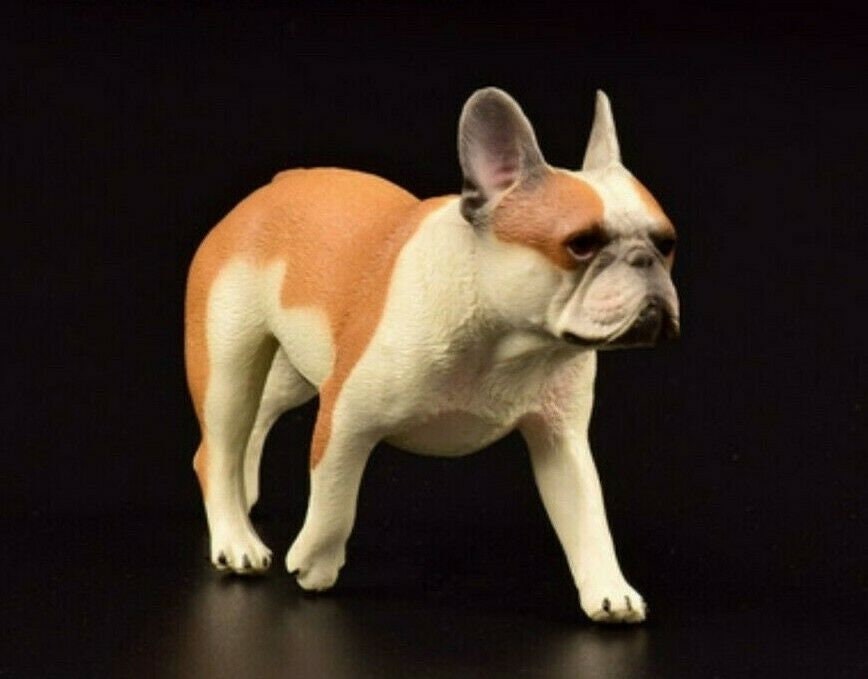 Running Brown & White French Bulldog Dog Solid PVC Figurine Figure 1:6 Scale