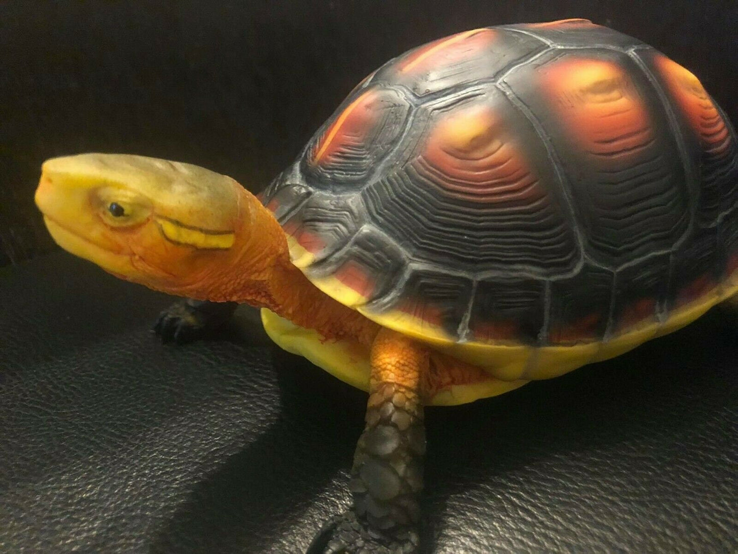 Life Size Golden Head Marginated box turtle Resin mini replica figurine model