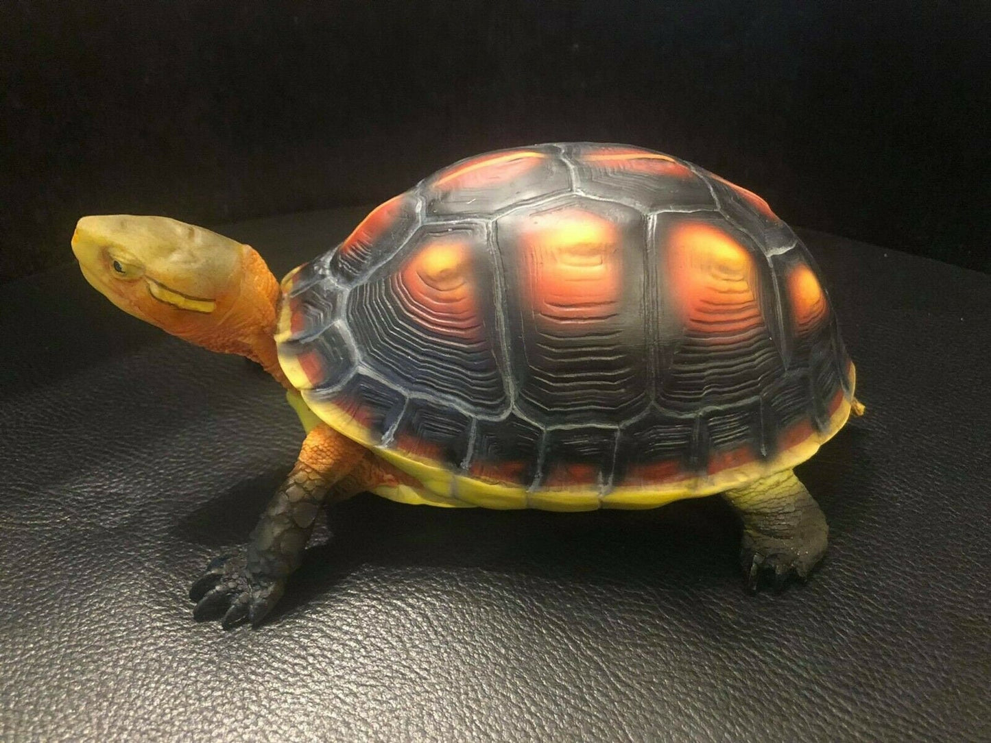 Life Size Golden Head Marginated box turtle Resin mini replica figurine model