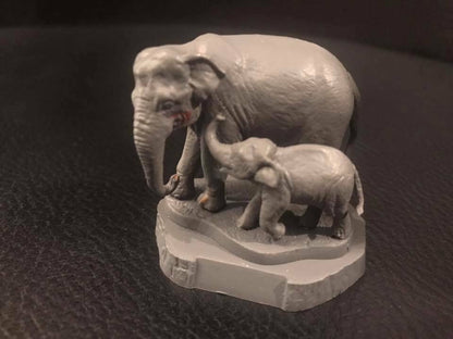 Kaiyodo Higashiyama zoo Capsule Zoo Asian Elephant & Calf prototype model kit figure