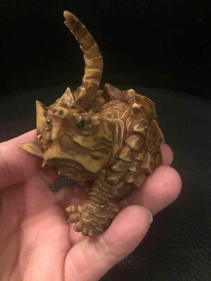 Round Round Alligator Snapping Turtle Resin Model Figurine Figure 8cm