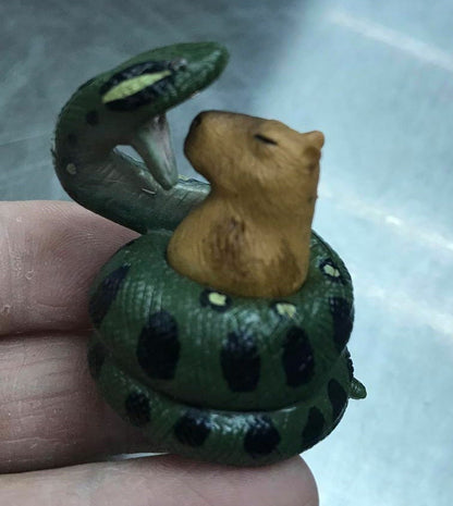 Capybara with Anaconda animal Mini PVC Figurine Figure Model