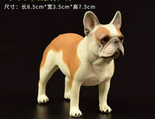 Brown & White French Bulldog Dog Solid PVC Figurine Figure 1:6 Scale