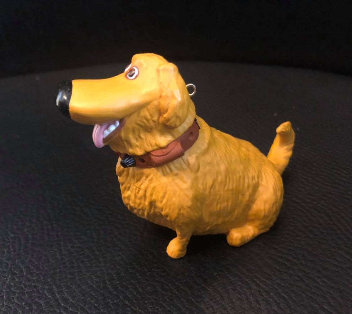 Hallmark Disney Pixar Legends UP Dug Dog PVC Figure Model Magic Ornament with Sound and Light