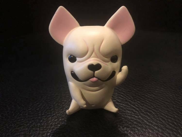 The finger White Q French Bulldog Bull Dog MINI PVC FIGURE Figurine A