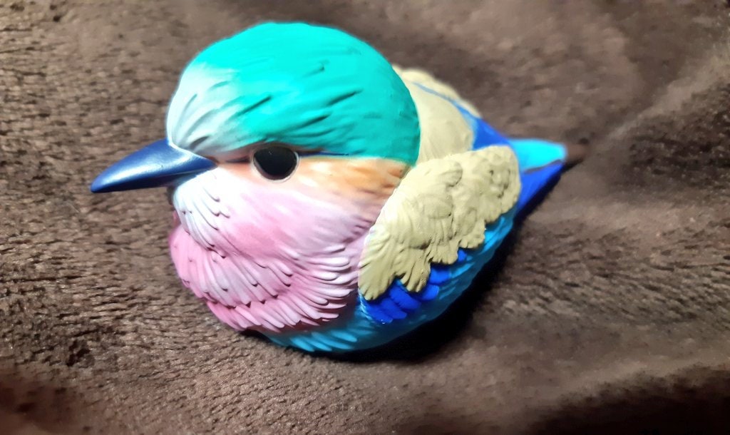 Japan Lilac-breasted roller Bird PVC hollowed figure model toy