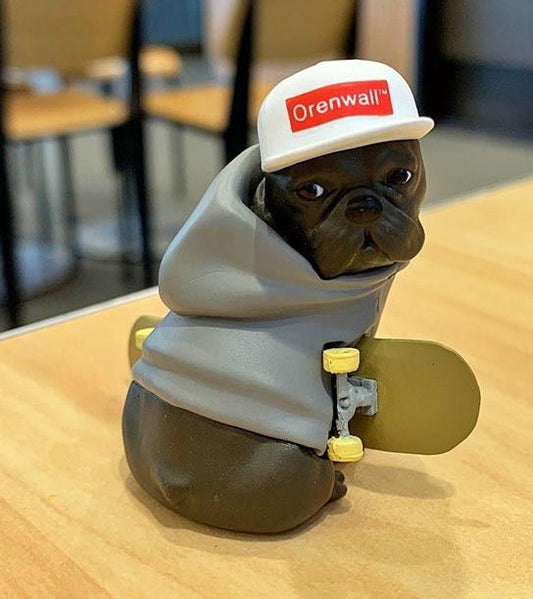 Only Wan Capsule Dog Black Pug Dustin PVC Mini Figure Figurine Model