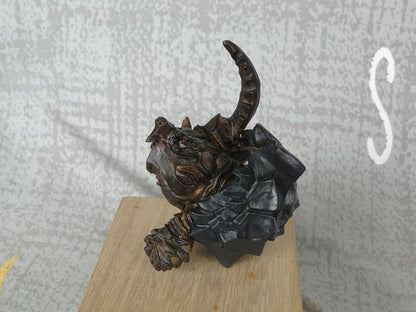 Dark Round Round Alligator Snapping Turtle Resin Model Figurine Figure 8cm