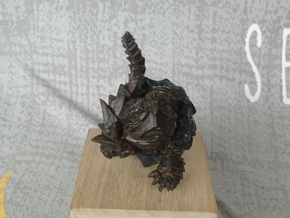 Dark Round Round Alligator Snapping Turtle Resin Model Figurine Figure 8cm