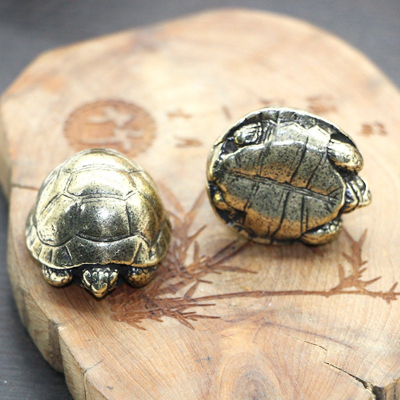 Solid Brass Tortoise Turtle mini figurine figure model 3cm