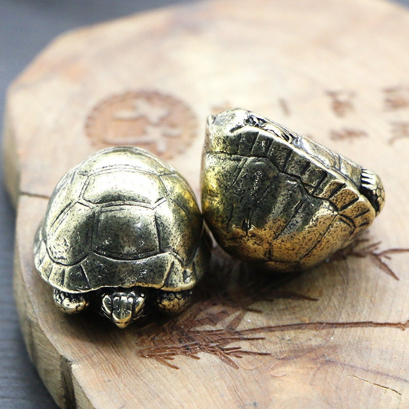 Solid Brass Tortoise Turtle mini figurine figure model 3cm