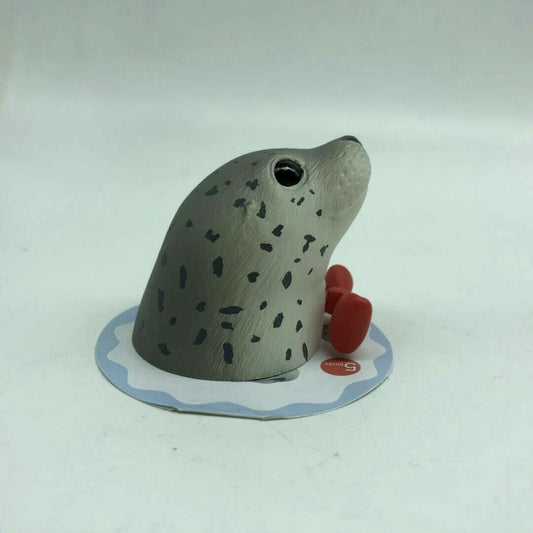 Qtie Animal Grey Seal with Tie pvc figurine figure model paperweight