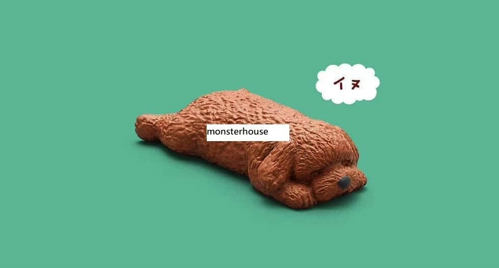 Zoozoozoo Lazy Sleeping Animal Toy Poodle Dog PVC Mini Figurine Figure model