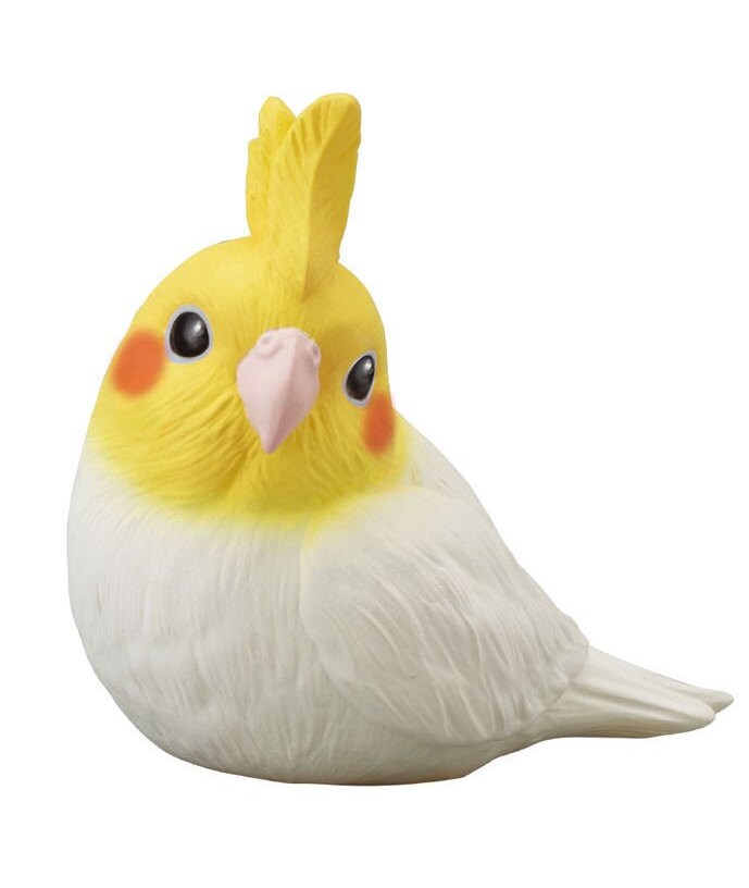 Japan White Cockatiel Cortinou Parrot PVC hollowed figure model toy