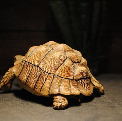 Geochelone sulcata tortoise Resin Replica Model Figurine Figure 10cm+-