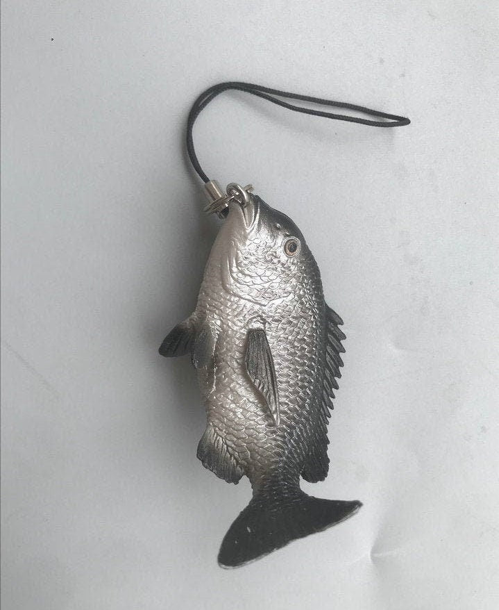 Black bream fish fishing Resin mini figurine Figure model keychain