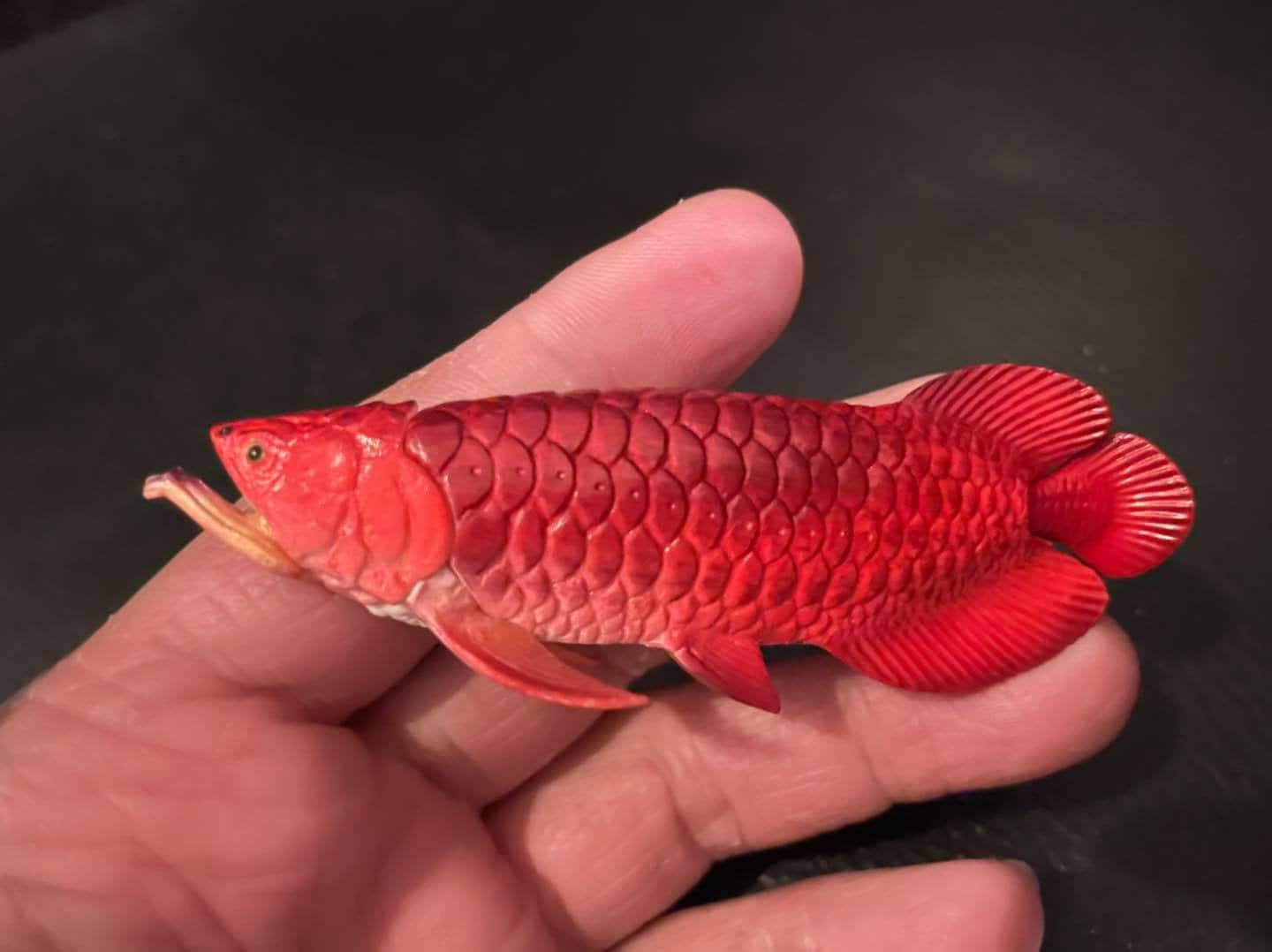 Red Asian Arowana fish animal PVC Action Figure Model with Joints