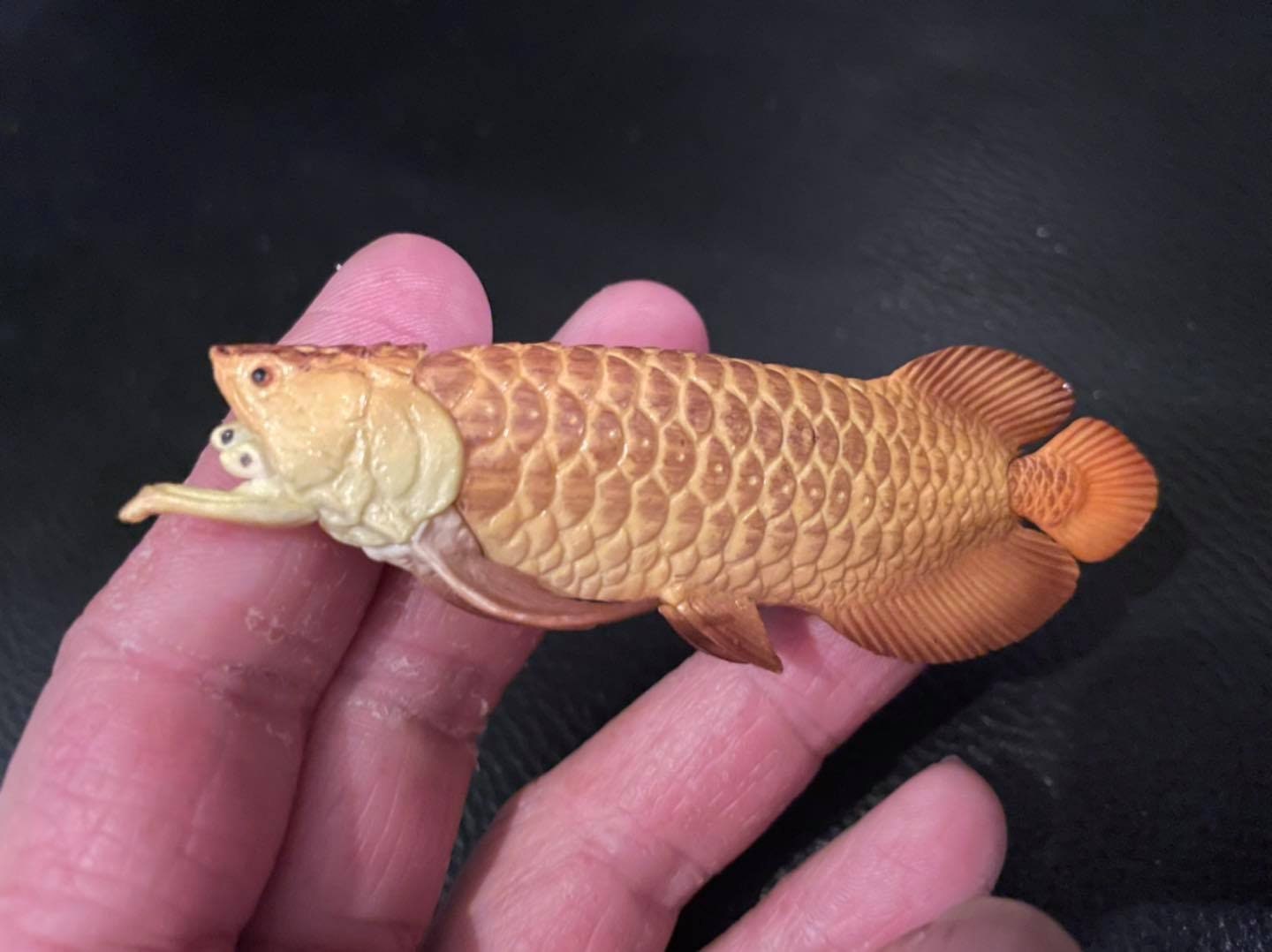 Golden Asian Arowana fish animal PVC Action Figure Model with Joints