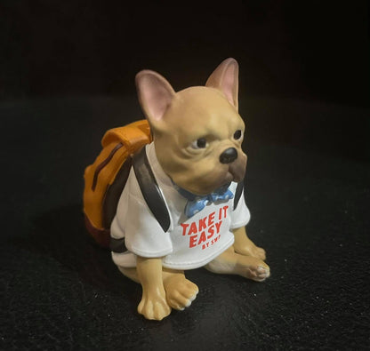 Only Wan Capsule Dog French Bulldog  PVC Mini Figure Figurine Model A