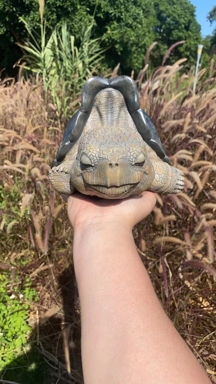 Super Q Large Galápagos Galapagos Giant Land Tortoise Lonesome George Resin Replica Model Figurine 32cm