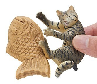 Japan Cat with Taiyaki PVC Mini Figurine Figure model Color A