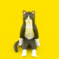 KItan Club Sitting Black and White Cat Kitten Animal PVC Mini Figurine Figure model (large size H6cm)