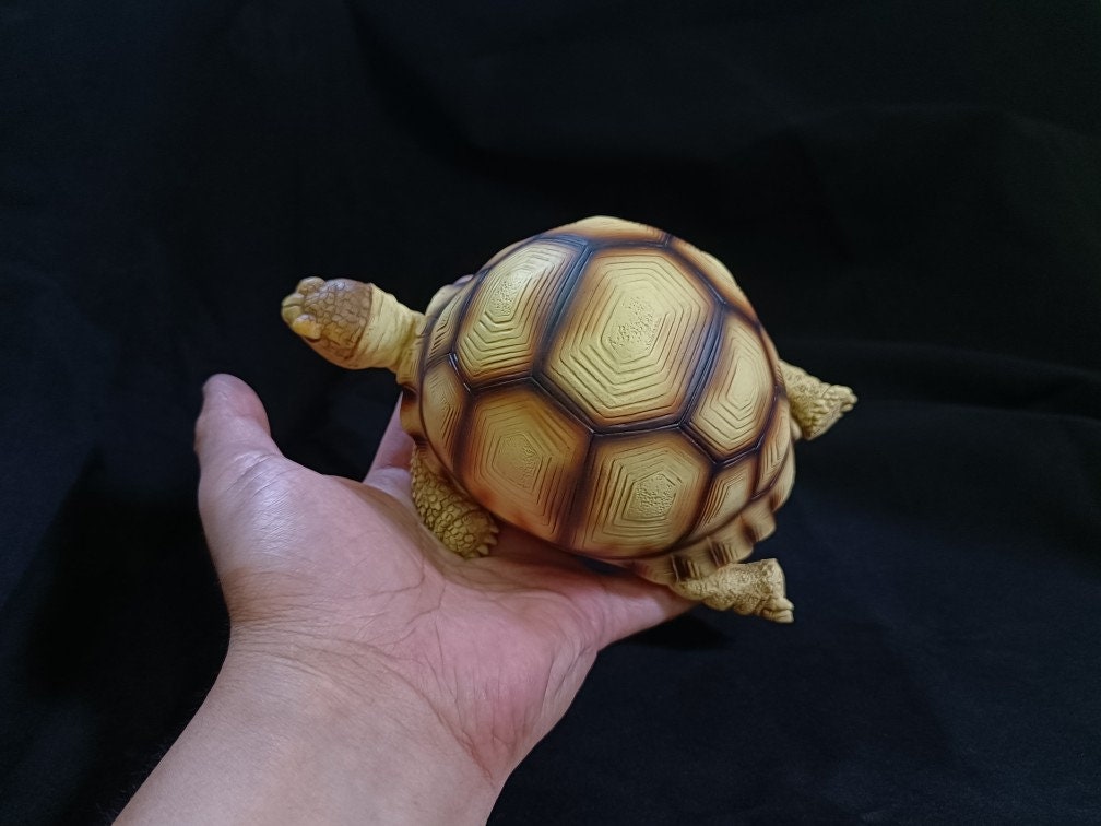 Angonoka Tortoise Lying Resin Replica Model Figurine 15.5cm