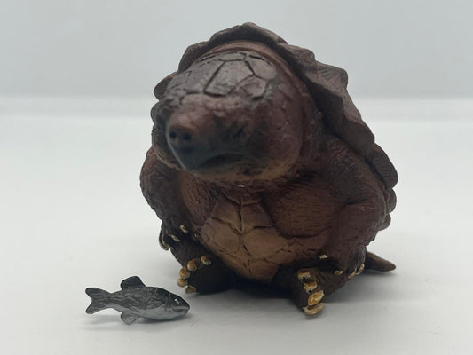 Alligator Snapping Turtle with fish PVC Mini Model Figurine Figure