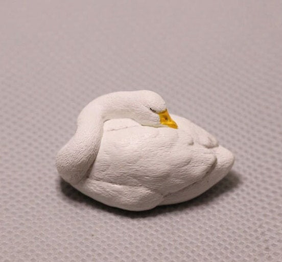 Japan Sleeping White Swan animal PVC Mini Figure Figurine Model