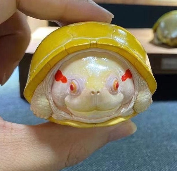 Albino Red Eared Slider Turtle Super Q Resin Model Figure Figurine (Exclusive item)