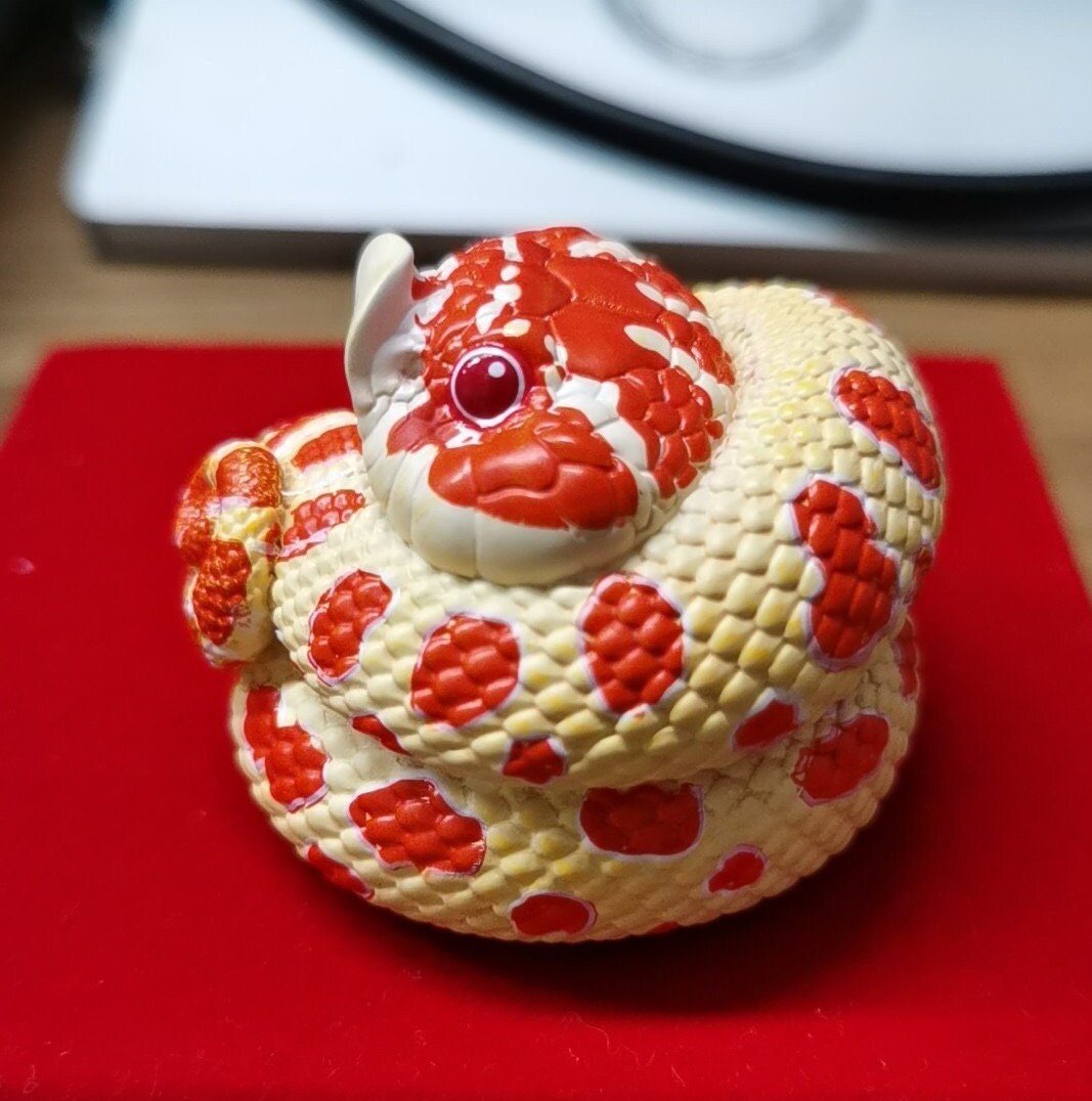 Albino Western hognose snake Super Q Resin Model Figure Figurine