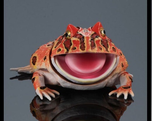 Argentine horned frog (Red) PVC figurine Figure model with joints