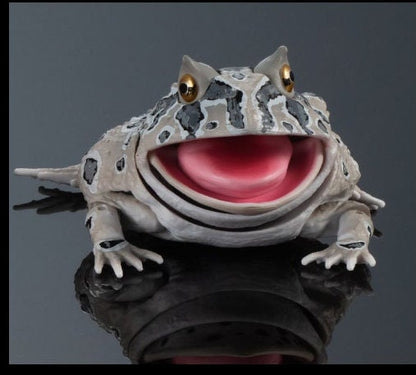 Argentine horned frog (Grey) PVC figurine Figure model with joints