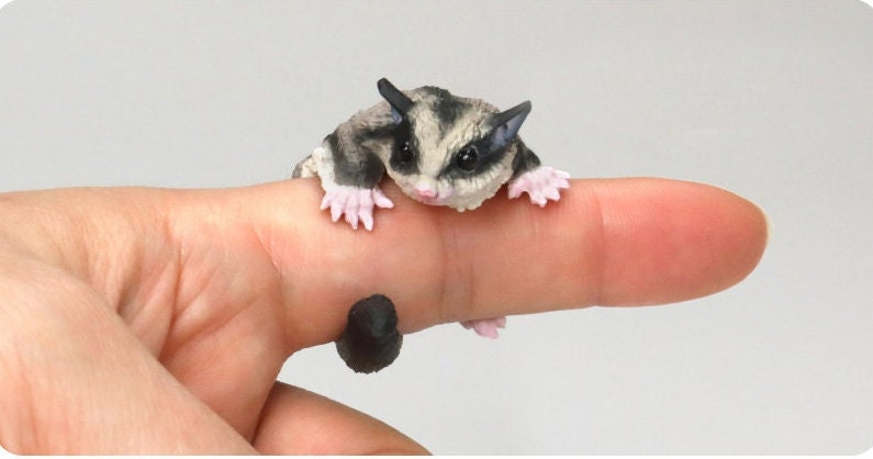 Sugar glider animal Resin Mini Figure Figurine Model with stand