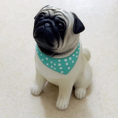 Japan Scarf Doggie Pug dog PVC mini figure figurine Model