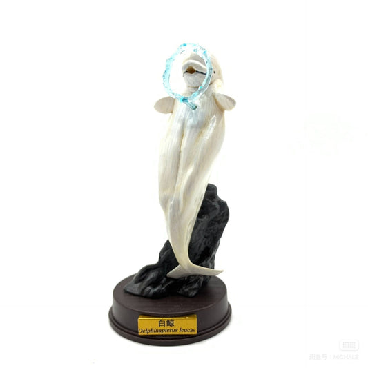 Beluga whale PVC mini figure model figurine with base