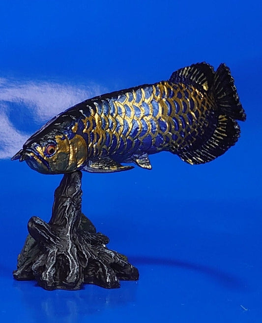 Golden Asian Arowana fish animal PVC Figure Model Figurine