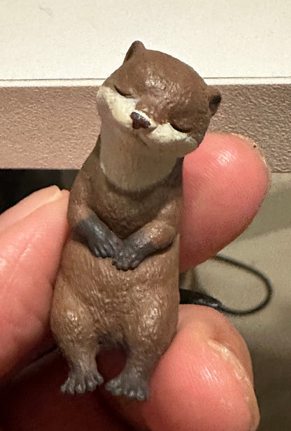 Japan Sitting Sleepy Otter animal PVC mini figure figurine Model