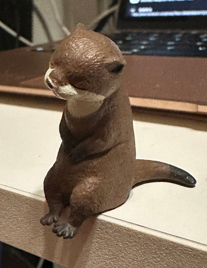 Japan Sitting Sleepy Otter animal PVC mini figure figurine Model