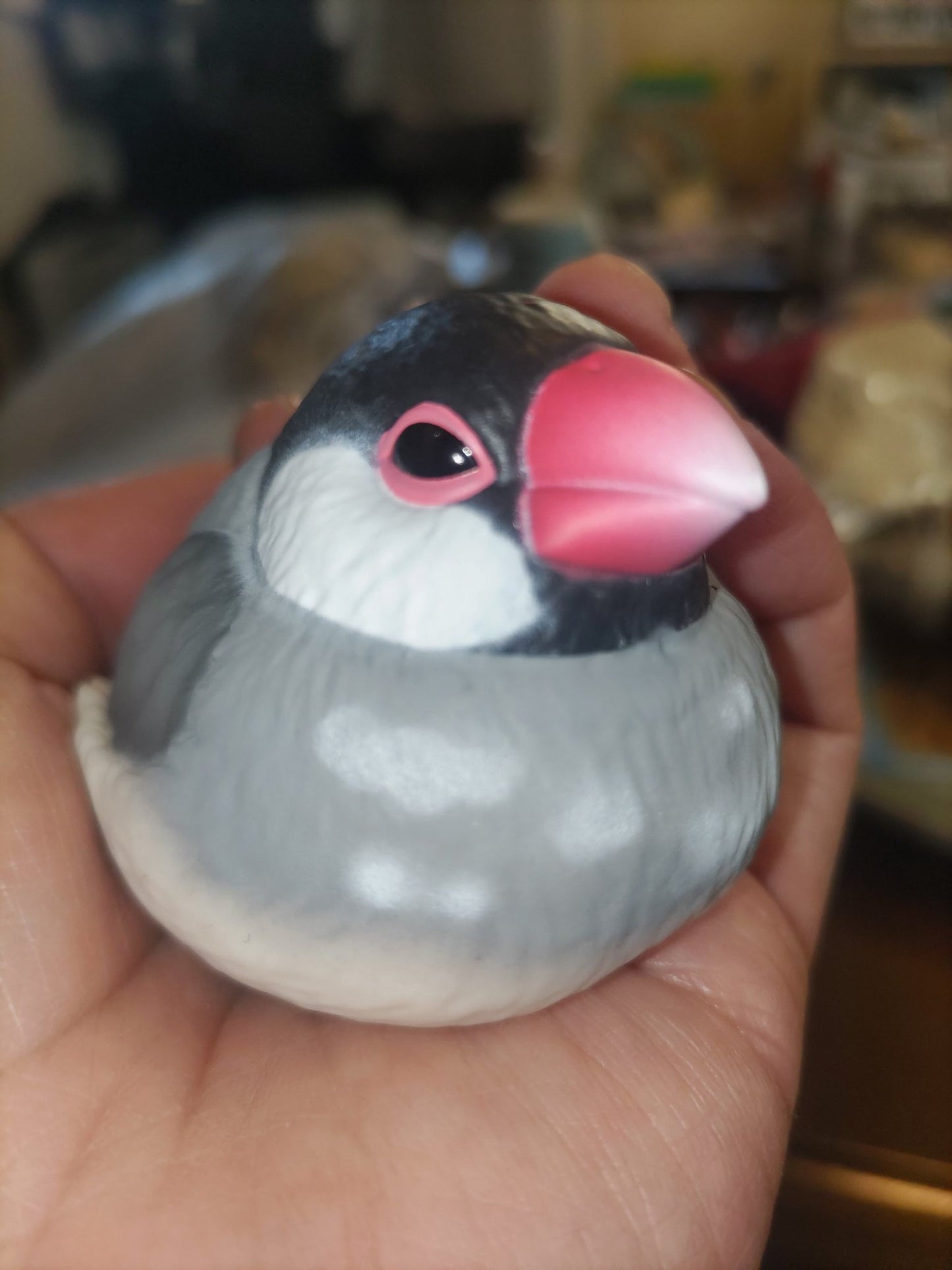 Japan Java sparrow Bird PVC hollowed figure model toy A