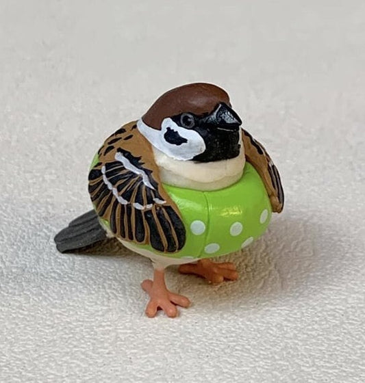 Japan Swimming Eurasian tree sparrow bird PVC mini figure model Color B