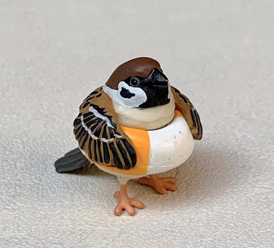 Japan Swimming Eurasian tree sparrow bird PVC mini figure model Color D