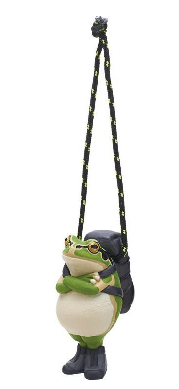 Japan Black Backpack Hiking Green Tree Frog PVC mini figure model