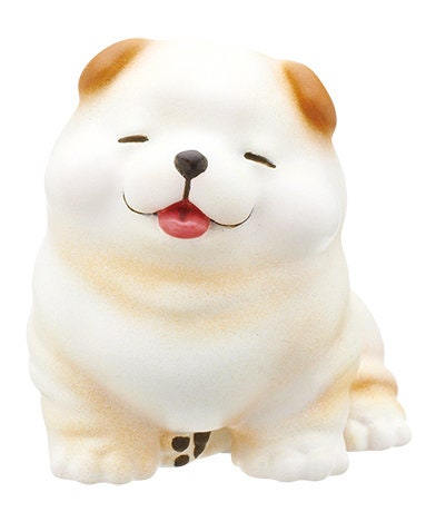 Puppy Baby White Shiba Inu Dog PVC Mini Figurine Figure model