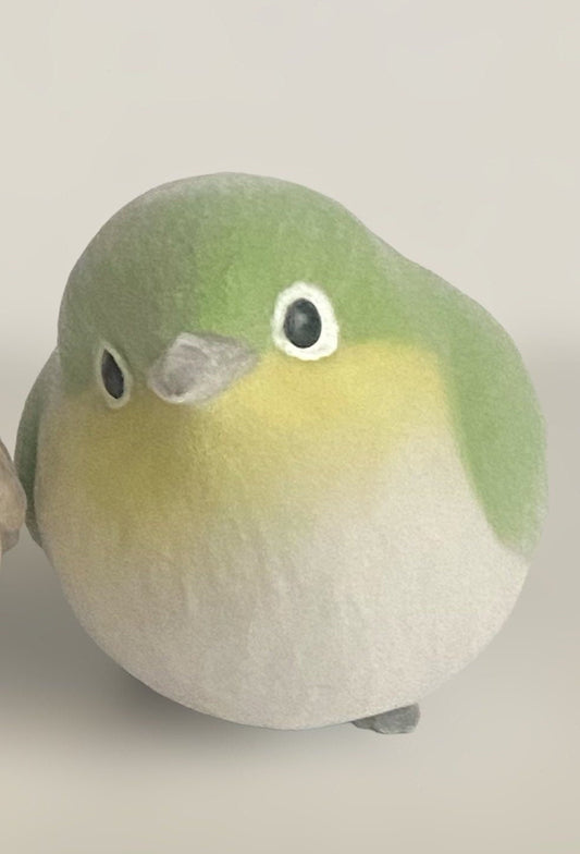 Japan Fluff Warbling white-eye Bird PVC hollowed figure model toy