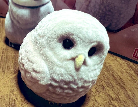 Japan Fluff Ural owl Chik Bird PVC hollowed figure model toy