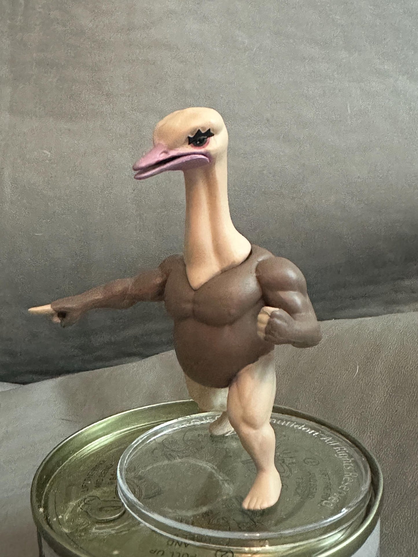 Hulk Bird Muscular female ostrich PVC mini figure model figurine