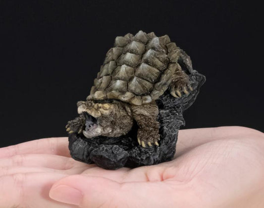 Japan Common Snapping Turtle PVC Mini Model Figurine with stand (Brown)